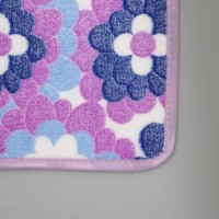 Коврики для ванной и туалета Доляна «Фиолетовые цветы», 2 шт: 40×50 см, 50×80 см