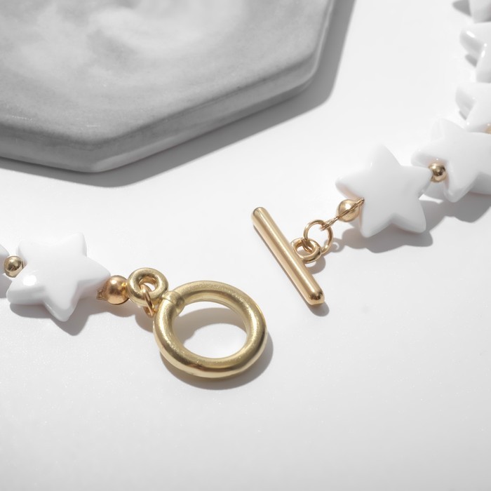 Колье «Перламутр» звёзды, цвет белый в золоте, 41 см Колье «Перламутр» звёзды, цвет белый в золоте, 41 см