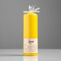 Свеча классическая 5*15 см, желтая, лакированная
