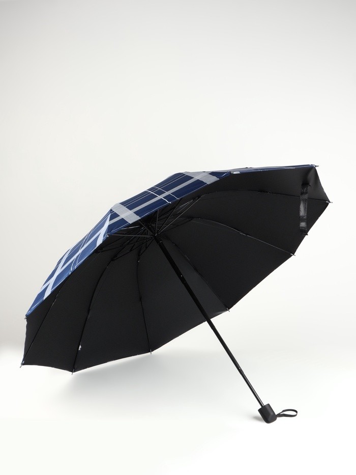 Зонт механический «Клетка», эпонж, 4 сложения, 10 спиц, R = 54/60 см, D = 120 см, цвет МИКС