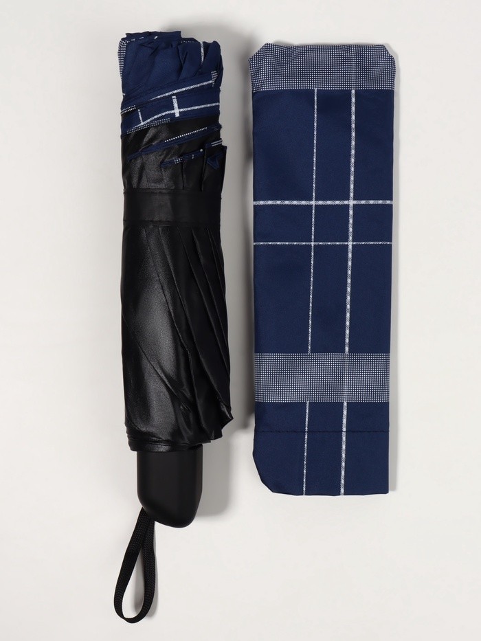 Зонт механический «Клетка», эпонж, 4 сложения, 10 спиц, R = 54/60 см, D = 120 см, цвет МИКС