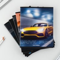 Тетрадь в клетку, 48 л., А5, на скрепке, блок №2 «Машины» МИКС