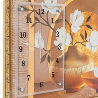 Часы-картина настенные, серия: Цветы, "Две вазы с цветами", 50 х 100 см, микс