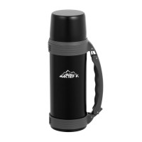 Термос Мастер К «Тропа», 1.2 л, с кружкой, сохраняет тепло 24 ч, нержавеющая сталь, чёрный