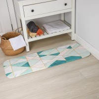 Коврик для ванной и туалета «Доляна. Малахит», 43×120 см, зелёный