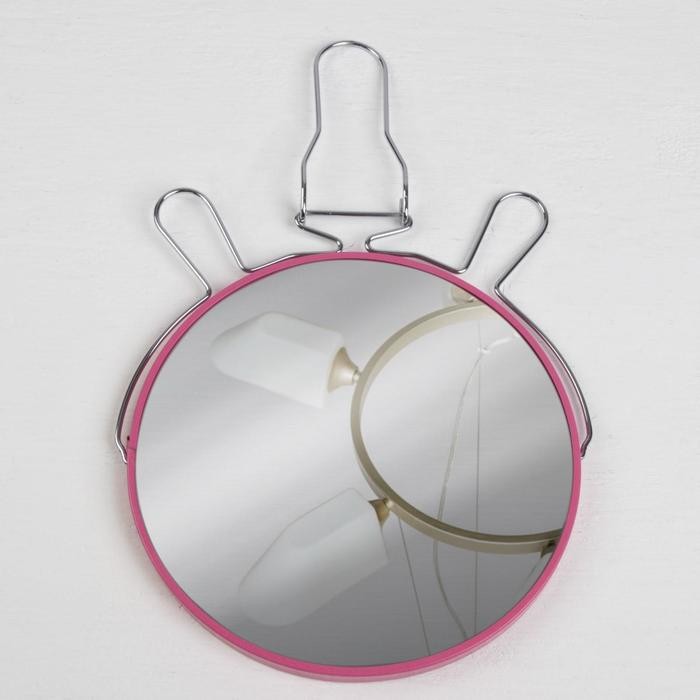 Зеркало складное-подвесное, двустороннее, с увеличением, d зеркальной поверхности 18,5 см, цвет МИКС