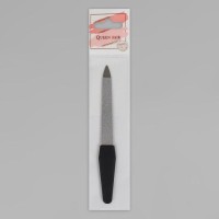 Пилка металлическая для ногтей, прорезиненная ручка, 12 см, чёрная, серебристая