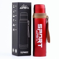 Термос "Мастер К. Спорт", 550 мл, сохраняет тепло 10 ч, красный, 7.5 х 28 см