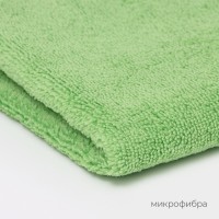 Тряпка для пола Raccoon, 250 г/м², 60×80 см, микрофибра, с оверлоком, 1 шт, зеленая
