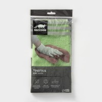 Тряпка для пола Raccoon, 250 г/м², 60×80 см, микрофибра, с оверлоком, 1 шт, зеленая