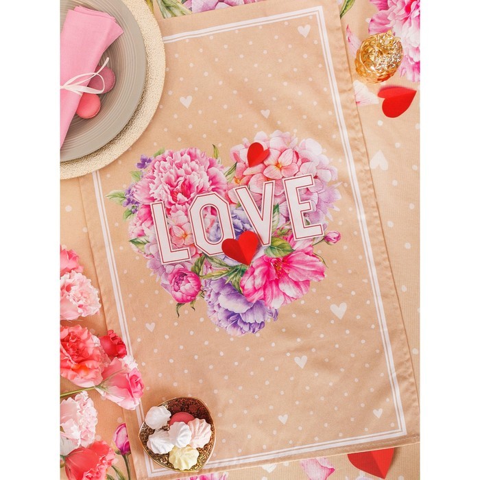 Полотенце "Этель" Пионы Love 40х67 см, 100% хл, саржа 190 гр/м2 Полотенце "Этель" Пионы Love 40х67 см, 100% хл, саржа 190 гр/м2