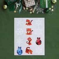 Наклейки на окна новогодние "Снежинки" 9 х 9 см, 12 шт, МИКС