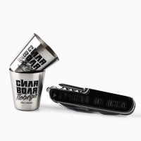 Подарочный набор «Лучший во всём»: нож мультитул, стопки 2 шт.