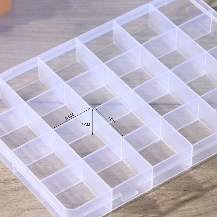 Бокс пластиковый для хранения RICCO, 28 ячеек, 17,5×11×2,8 см