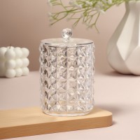 Органайзер для ватных палочек, с крышкой, d=8×12.5 см, прозрачный