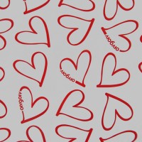 Плёнка для цветов упаковочная глянцевая прозрачная «Сердца», красные, 0.6×10 м