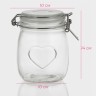 Банка для сыпучих Доляна «Сердце», 850 мл, 11×14 см, с бугельным замком, стекло, прозрачная