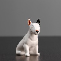 Статуэтка фарфоровая «Бультерьер черное ухо», 10 см, авторская роспись