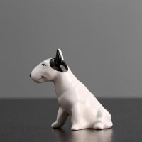 Статуэтка фарфоровая «Бультерьер черное ухо», 10 см, авторская роспись