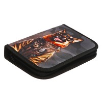 Пенал 3 секции, вкладка внутри, 140 х 210 х 40 мм, тканевый, Calligrata TOP Block "Камуфляж"