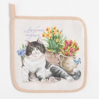 Прихватка "Любимая бабушка" 19х19 саржа,100% х/л,ватин 250г/м2