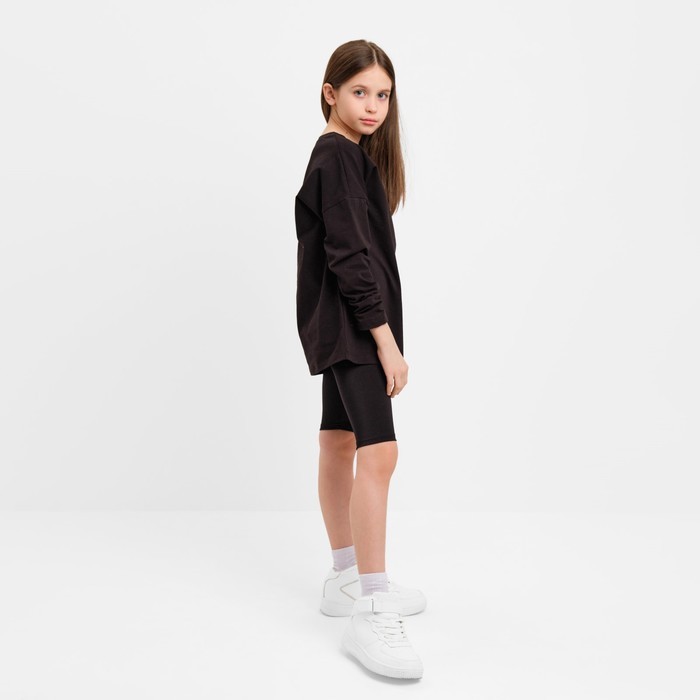 Лонгслив детский MINAKU, чёрный, рост 134 см