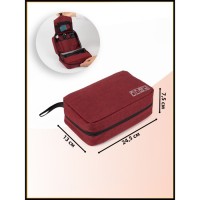 Косметичка, 2 отделана молниях, с крючком, цвет розовый