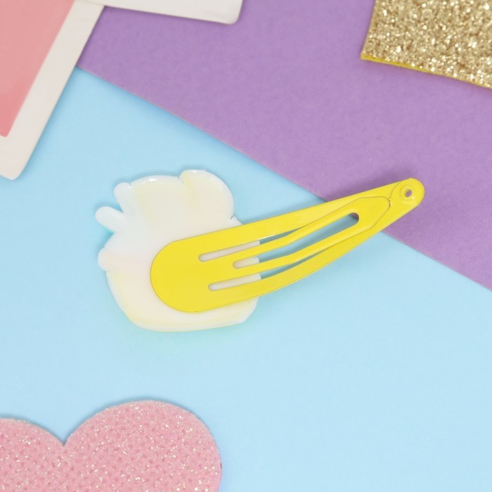 Невидимка для волос "Адель" (набор 2 шт) лимонное лакомство, 5,5 см, жёлтый