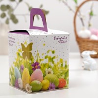 Коробка подарочная пасхальная с окном «Счастливой Пасхи!», 15×15×18 см