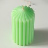 Свеча-цилиндр 7×14 см, 370 г, рифлёная, мята