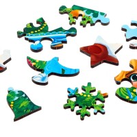 Деревянный пазл фигурный «Новый год! В гостях у Снегурочки», 45 деталей