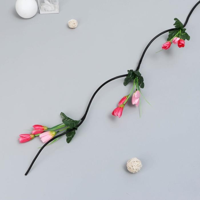 Декор ветка лоза "Тюльпан цветной" 150 см (фасовка 5 шт, цена за 1шт), микс