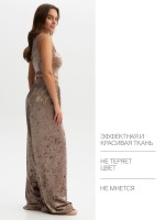 Брюки домашние женские KAFTAN Velvet, размер 40-42, кофейные