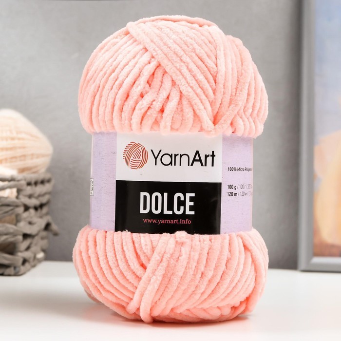 Пряжа "Dolce" 100% микрополиэстер 120м/100гр (764 персик)
