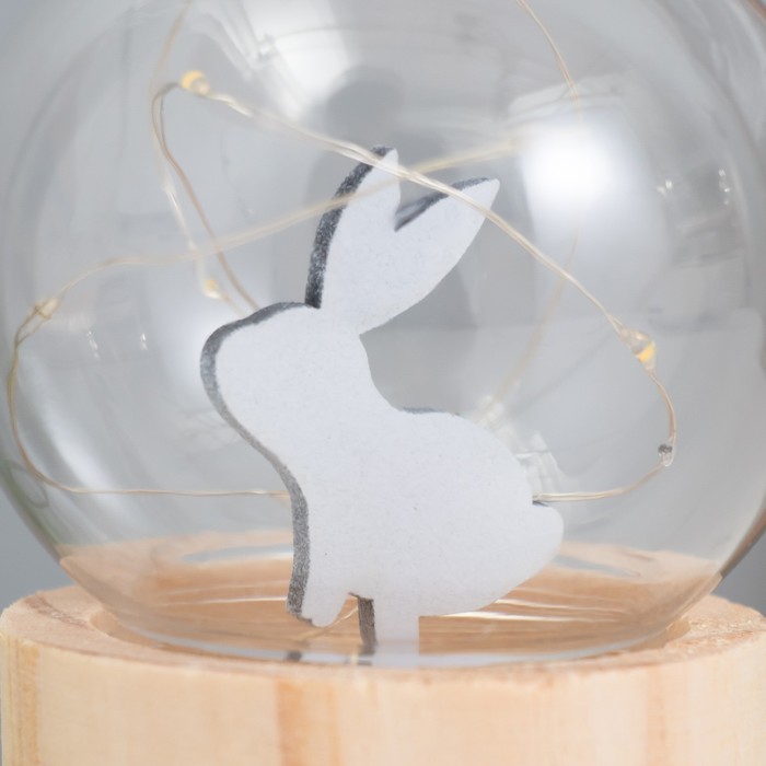 Ночник «Шар-заяц» LED 3хAG10 шар 8см 6,5х6,5х11,5см