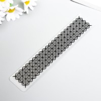 Трафарет для эмбосирования пластик "Ромбы и точки" 3х15 см