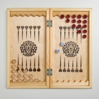 Нарды деревянные большие, настольная игра, 30×30 см, кубик 2 шт.