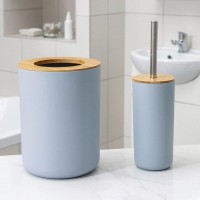 Набор аксессуаров для ванной комнаты SAVANNA «Вуди», 6 предметов (мыльница, дозатор, 2 стакана, ёрш, ведро), цвет белый