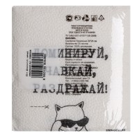 Салфетки бумажные однослойные «Доминируй, чавкай, раздражай», 24×24 см, набор 20 шт.