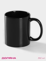 Кружка Доляна «Классика», 390 мл, керамика, чёрная