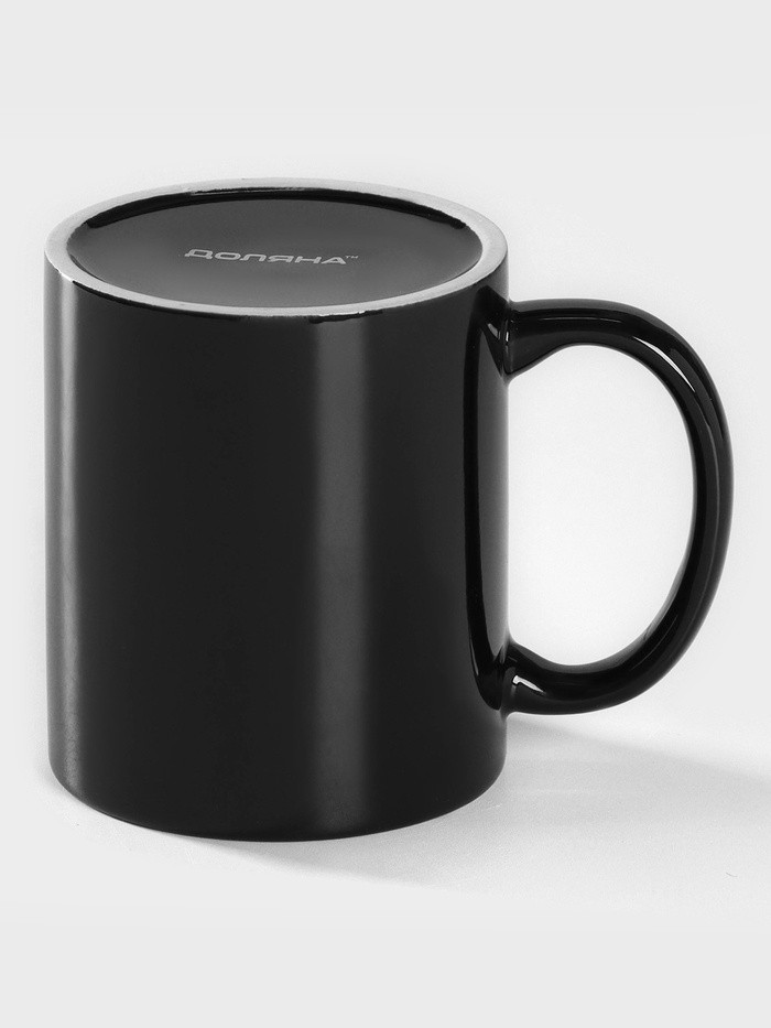 Кружка Доляна «Классика», 390 мл, керамика, чёрная