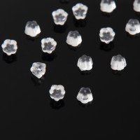 Заглушки для сережек, швенз, пусет силиконовые для швенз и пусет «Цветочки» (набор 10гр), 3*2,5мм, цвет прозрачный