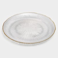 Тарелка подстановочная «Фейерверк», d=27 см, стекло, прозрачная