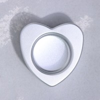 Подсвечник "Сердце малое. Мрамор" из гипса,7х3см,серебро