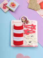 Набор для волос «Аделия»: 10 резинок 3 см, 4 невидимки 3.5 см, звезда, красный, белый