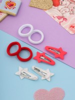 Набор для волос «Аделия»: 10 резинок 3 см, 4 невидимки 3.5 см, звезда, красный, белый