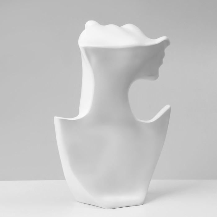Бюст для украшений «QF. Половина лица», отверстие под серьгу, 18×5×26 см, белый