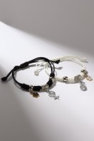 Браслеты парные «Неразлучники» женское и мужское начало, чёрно-белые, d=7 см