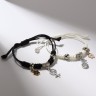 Браслеты парные «Неразлучники» женское и мужское начало, чёрно-белые, d=7 см