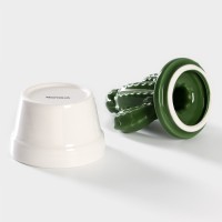 Банка для сыпучих Доляна «Кактус», 150 мл, 8×8×14 см, керамика